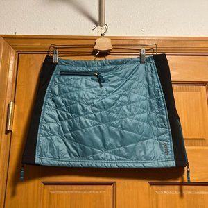 Skhoop Kari Mini Quilted Down Insulated Blue Mini Skirt Ski Womens Sz M